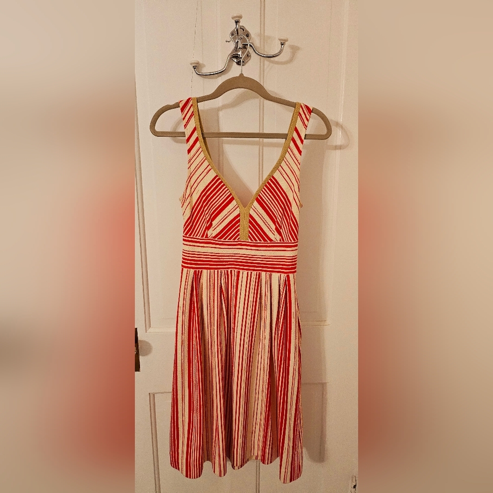 Anthropologie, Red and White, Summer Dress, Women's Size 6